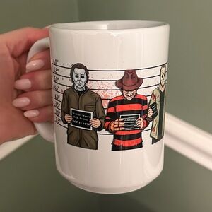 White 15 oz Mug with Halloween Characters
